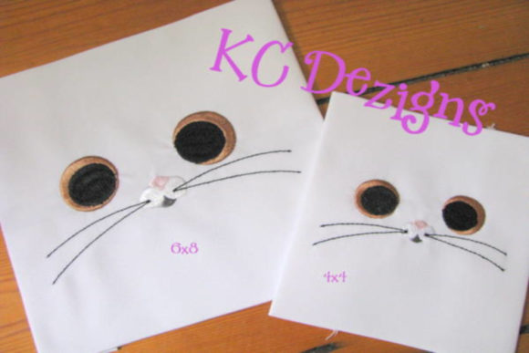 Bunny Eyes and Nose Embroidery Design