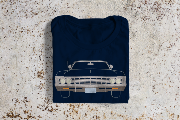 Classic Muscle Car Embroidery Design