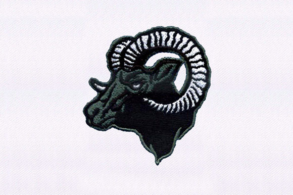 Horned Ram Sheep Embroidery Design